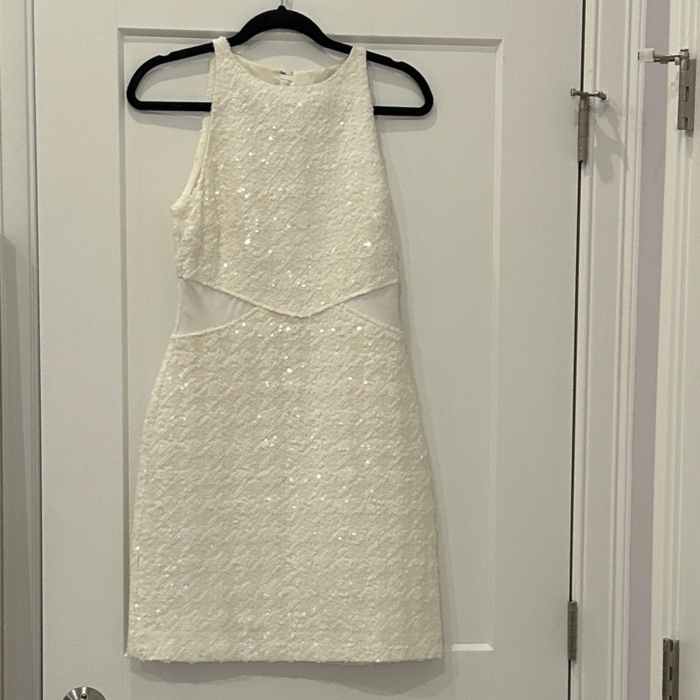 Derek Lam White Sequin Mini Dress
